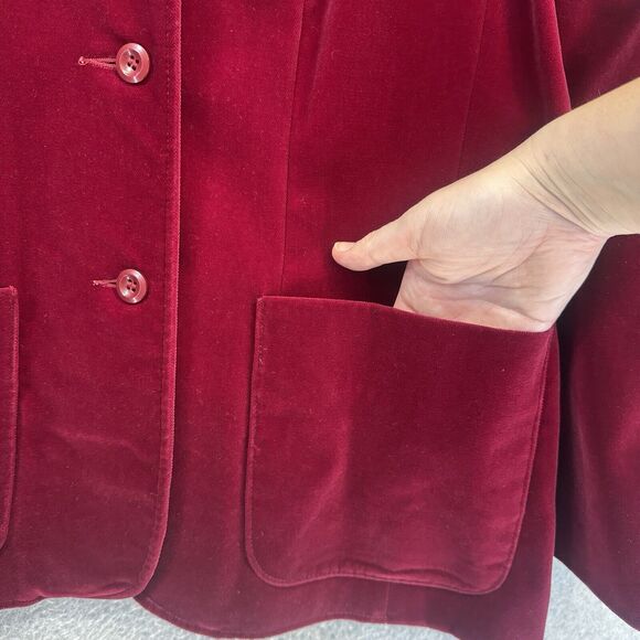Vintage Blazer Woman's Size 16 (Large) Velvet Fraternity Boyfriend Blazer Lined - Picture 9 of 12